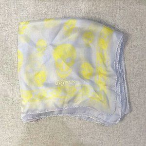 Alexander Mcqueen Grey Skull Printed Scarf